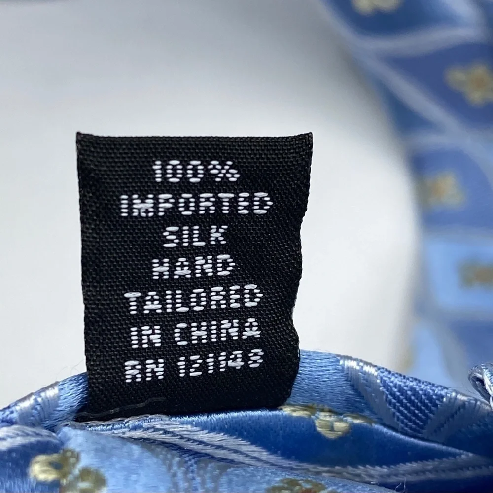 Ike Behar NY‎ Blue Gold Silk Tie